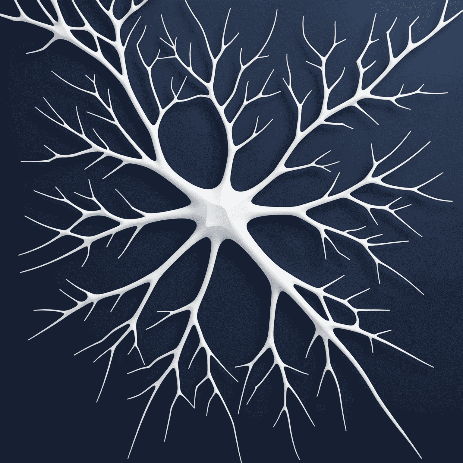 NeuroNova logo featuring an abstract neural network design in white on a deep blue background